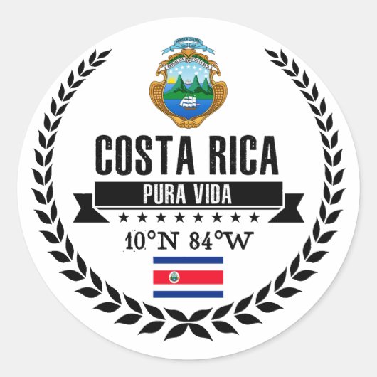Costa Rica Ronde Sticker (Voorkant)
