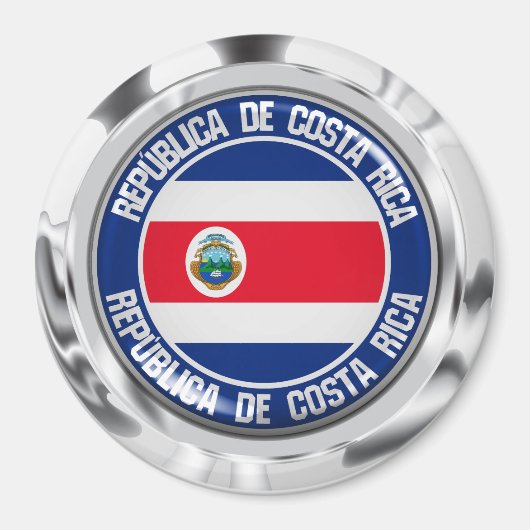 Costa Rica Round Emblem Magneet (Voorkant)