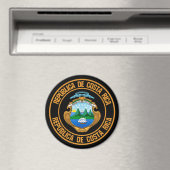 Costa Rica Round Emblem Magneet (Insitu (Vaatwasser))