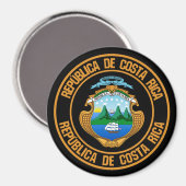 Costa Rica Round Emblem Magneet (Voorkant / Achterkant)