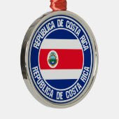 Costa Rica Round Emblem Metalen Ornament (Rechts)