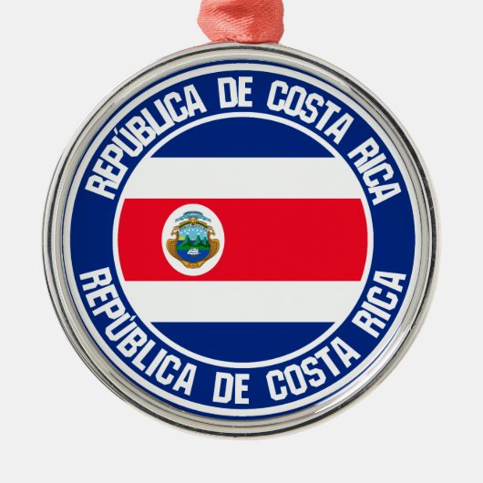 Costa Rica Round Emblem Metalen Ornament (Voorkant)
