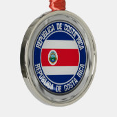 Costa Rica Round Emblem Metalen Ornament (Rechts)