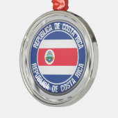 Costa Rica Round Emblem Metalen Ornament (Links)