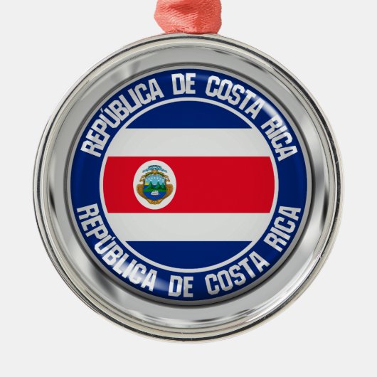 Costa Rica Round Emblem Metalen Ornament (Voorkant)