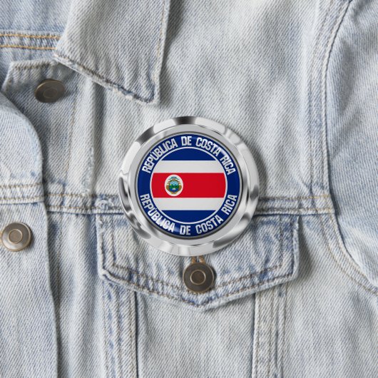 Costa Rica Round Emblem Ronde Button 7,6 Cm (In situ)