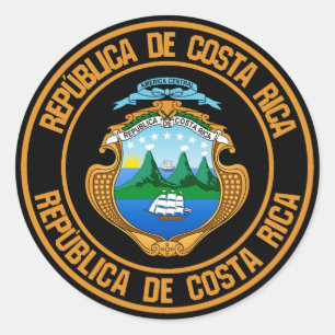 Costa Rica Round Emblem Ronde Sticker
