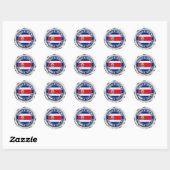 Costa Rica Round Emblem Ronde Sticker (Vel)