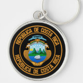 Costa Rica Round Emblem Sleutelhanger (Voorkant)