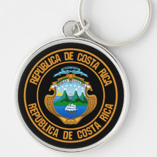 Costa Rica Round Emblem Sleutelhanger