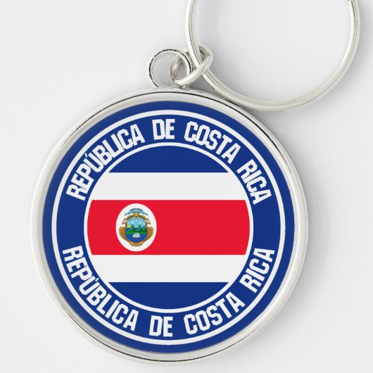 Costa Rica Round Emblem Sleutelhanger (Voorkant)