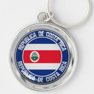 Costa Rica Round Emblem Sleutelhanger