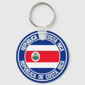Costa Rica Round Emblem Sleutelhanger (Voorkant)