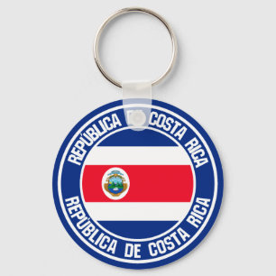 Costa Rica Round Emblem Sleutelhanger