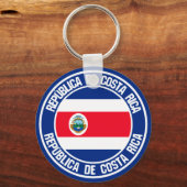Costa Rica Round Emblem Sleutelhanger (Voorkant)