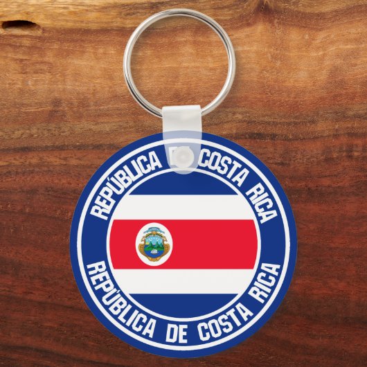 Costa Rica Round Emblem Sleutelhanger (Voorkant)