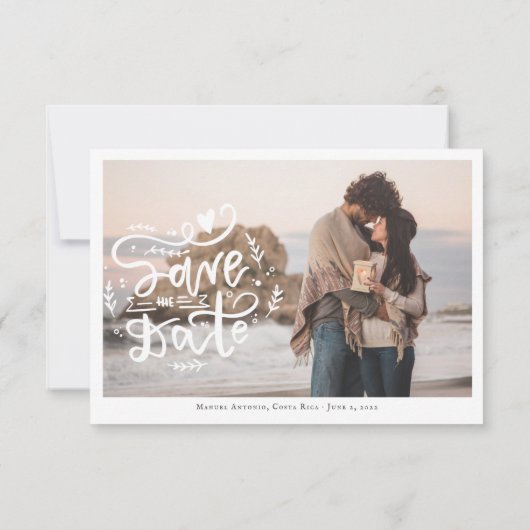 Costa Rica | Routekaart bestemming bruiloft Kaart (Achterkant)