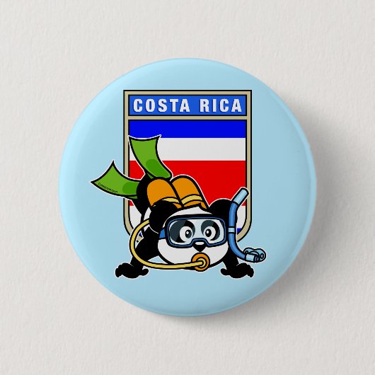 Costa Rica Scuba Diving Panda Ronde Button 5,7 Cm (Voorkant)