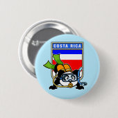 Costa Rica Scuba Diving Panda Ronde Button 5,7 Cm (Voorkant /achterkant)