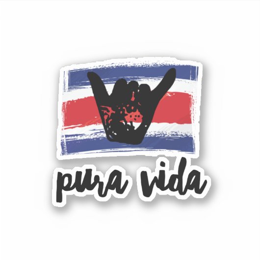 Costa Rica Shaka Map Souvenir Sticker (Voorkant)
