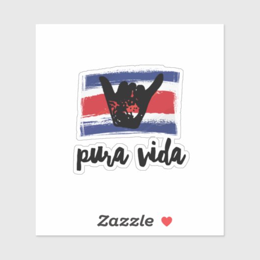 Costa Rica Shaka Map Souvenir Sticker (Vel)