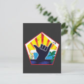 Costa Rica Shaka Sign Surfing Surfer Gift Briefkaart (Staand voorkant)