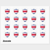 Costa Rica Silver Shield Flag Vierkante Sticker (Vel)