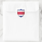 Costa Rica Silver Shield Flag Vierkante Sticker (Tas)