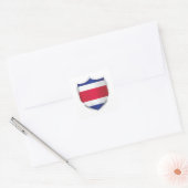 Costa Rica Silver Shield Flag Vierkante Sticker (Envelop)