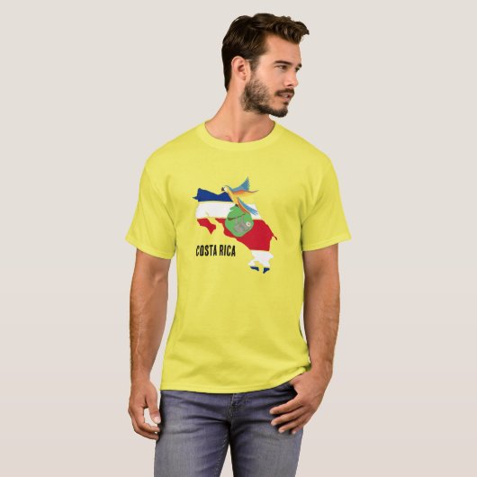 Costa rica, sloth and parrot t-shirt (Voorkant volledig)