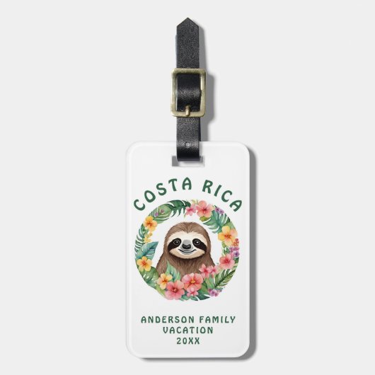 Costa Rica Sloth Bagagelabel (Voorkant verticaal)