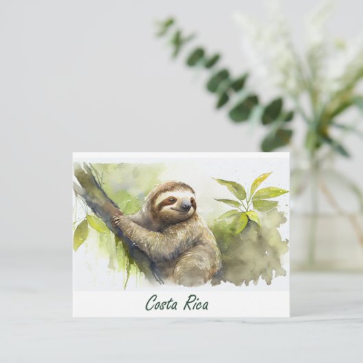 Costa Rica Sloth Briefkaart (Staand voorkant)