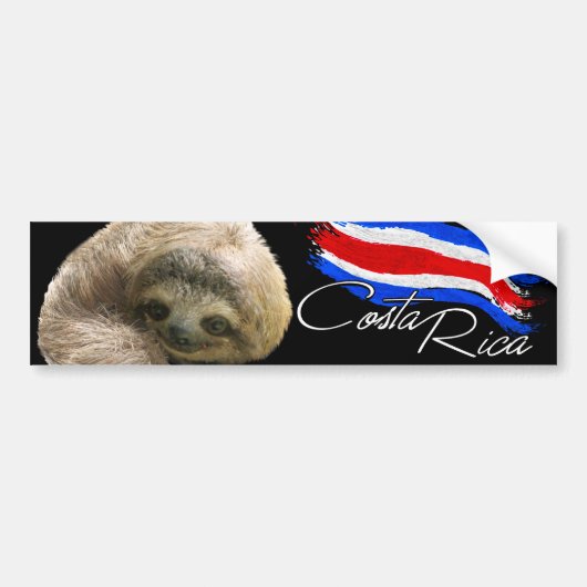 Costa Rica Sloth Bumpersticker (Voorkant)