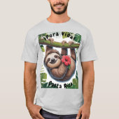 Costa Rica Sloth holding flower T-shirt (Voorkant)