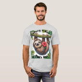 Costa Rica Sloth holding flower T-shirt (Voorkant volledig)
