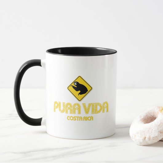Costa Rica Sloth Pura Vida Souvenir Mok (Met donut)