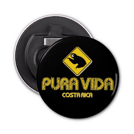 Costa Rica Sloth Souvenir Button Flesopener (Voorkant)