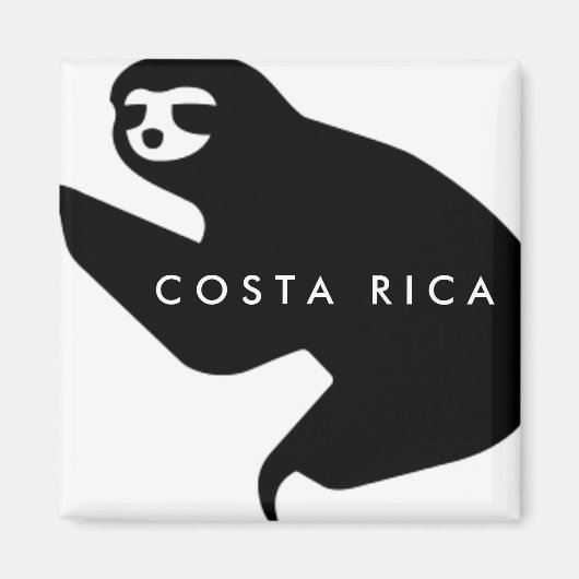 Costa Rica Sloth Souvenir Magnet (Voorkant)