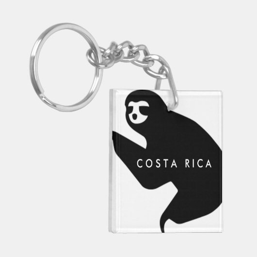 Costa Rica Sloth Souvenir Sleutelhanger (Voorkant Links)