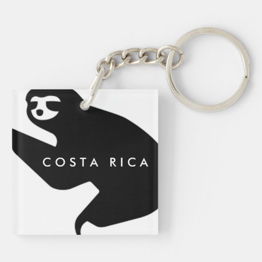 Costa Rica Sloth Souvenir Sleutelhanger (Achterkant)