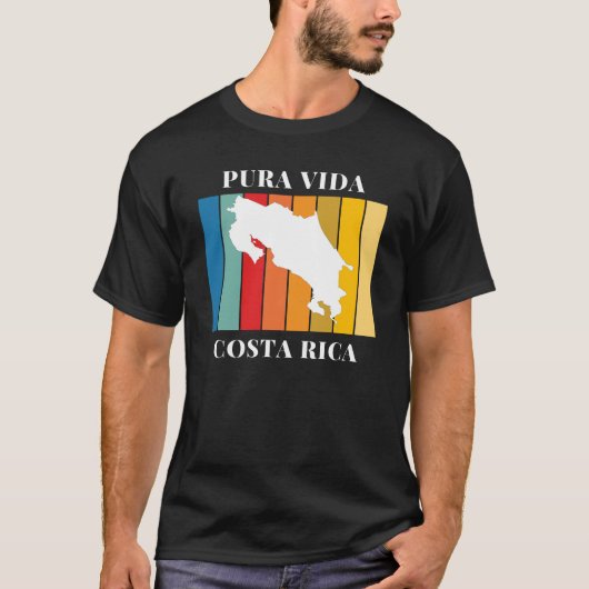 Costa Rica Souvenir Colorful Map T-shirt (Voorkant)