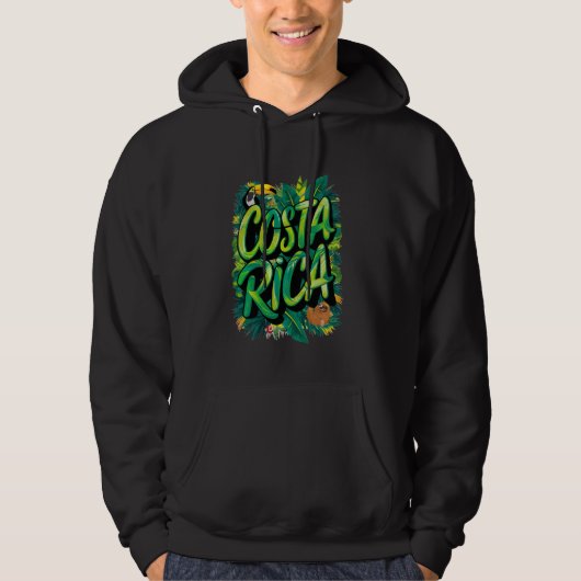 Costa Rica Souvenir Oerwoud Toucan Sloth Costa Ric Hoodie (Voorkant)