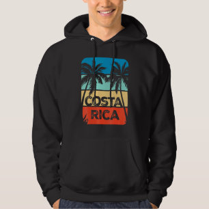 Costa Rica Souvenir Travel Vaction Trip Retro Sun Hoodie
