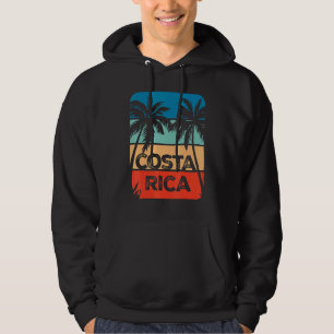 Costa Rica Souvenir Travel Vaction Trip Retro Sun Hoodie