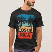 Costa Rica Souvenir Travel Vaction Trip Retro Sun T-shirt (Voorkant)