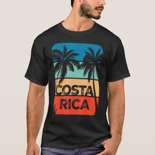 Costa Rica Souvenir Travel Vaction Trip Retro Sun T-shirt (Voorkant)