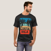 Costa Rica Souvenir Travel Vaction Trip Retro Sun T-shirt (Voorkant volledig)