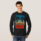 Costa Rica Souvenir Travel Vaction Trip Retro Sun T-shirt (Voorkant volledig)