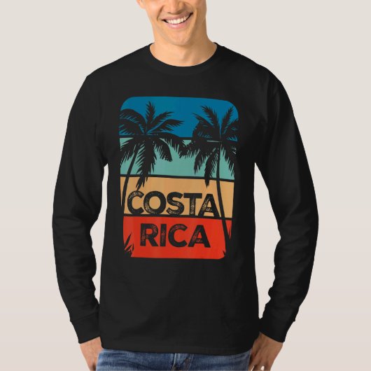 Costa Rica Souvenir Travel Vaction Trip Retro Sun T-shirt (Voorkant)
