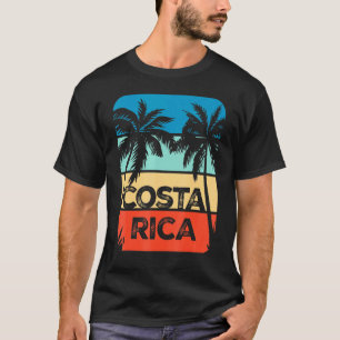 Costa Rica Souvenir Travel Vaction Trip Retro Sun T-shirt